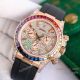Swiss 7750 Rolex Rainbow Daytona Rose Gold Diamond Dial Rubber Strap Watch 40mm (2)_th.jpg